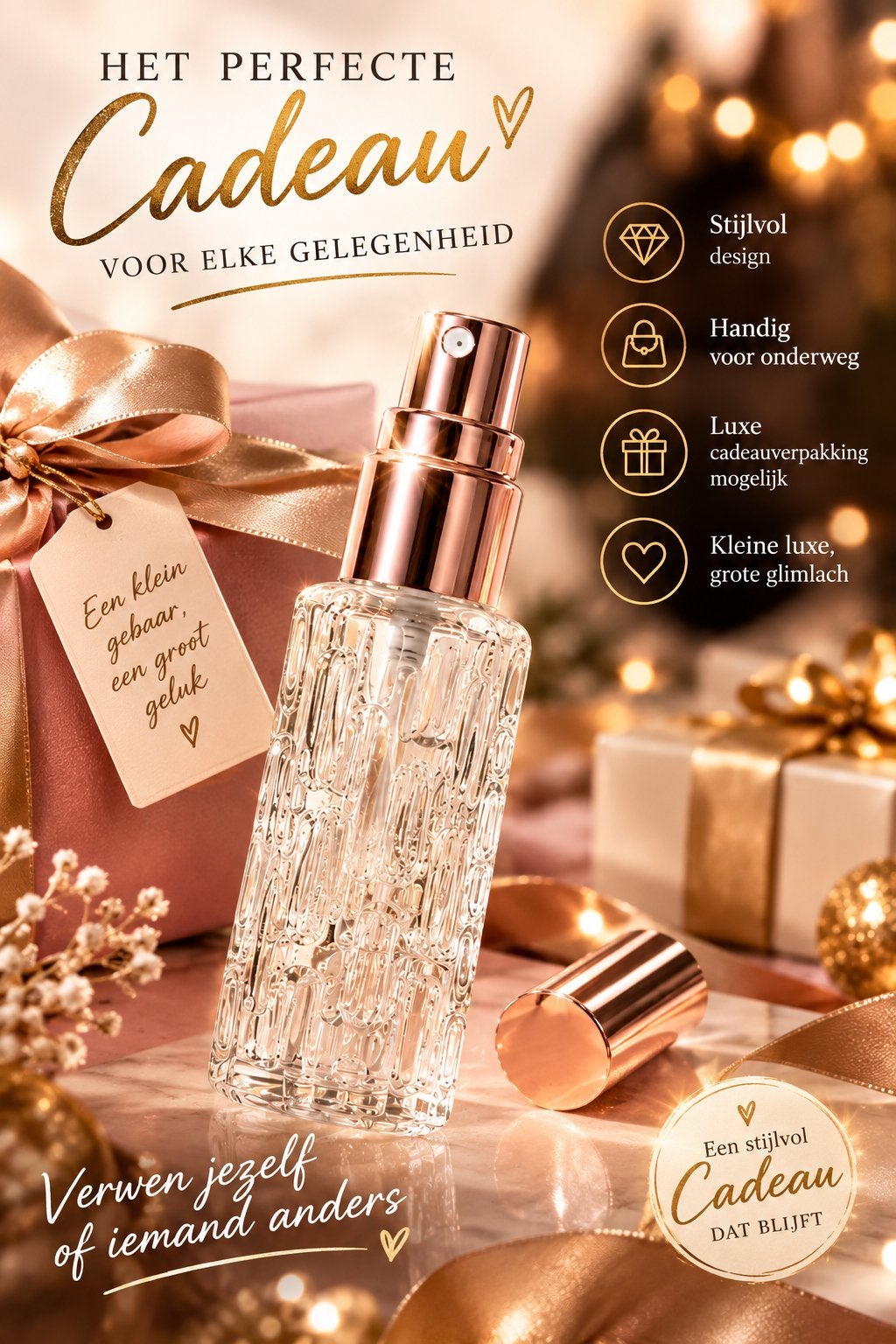 Stijlvol Cadeau: Parfum Spray 10ML, Sieraden, Tassen en Uiterlijk, Ophalen of Verzenden, Nieuw