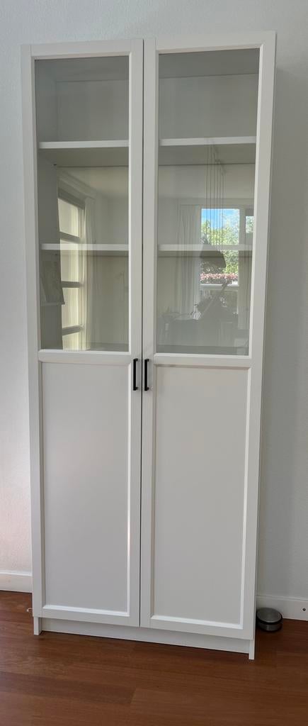 Ikea Billy Oxberg met zwarte handgrepen, Ophalen, 200 cm of meer, 50 tot 100 cm, Zo goed als nieuw