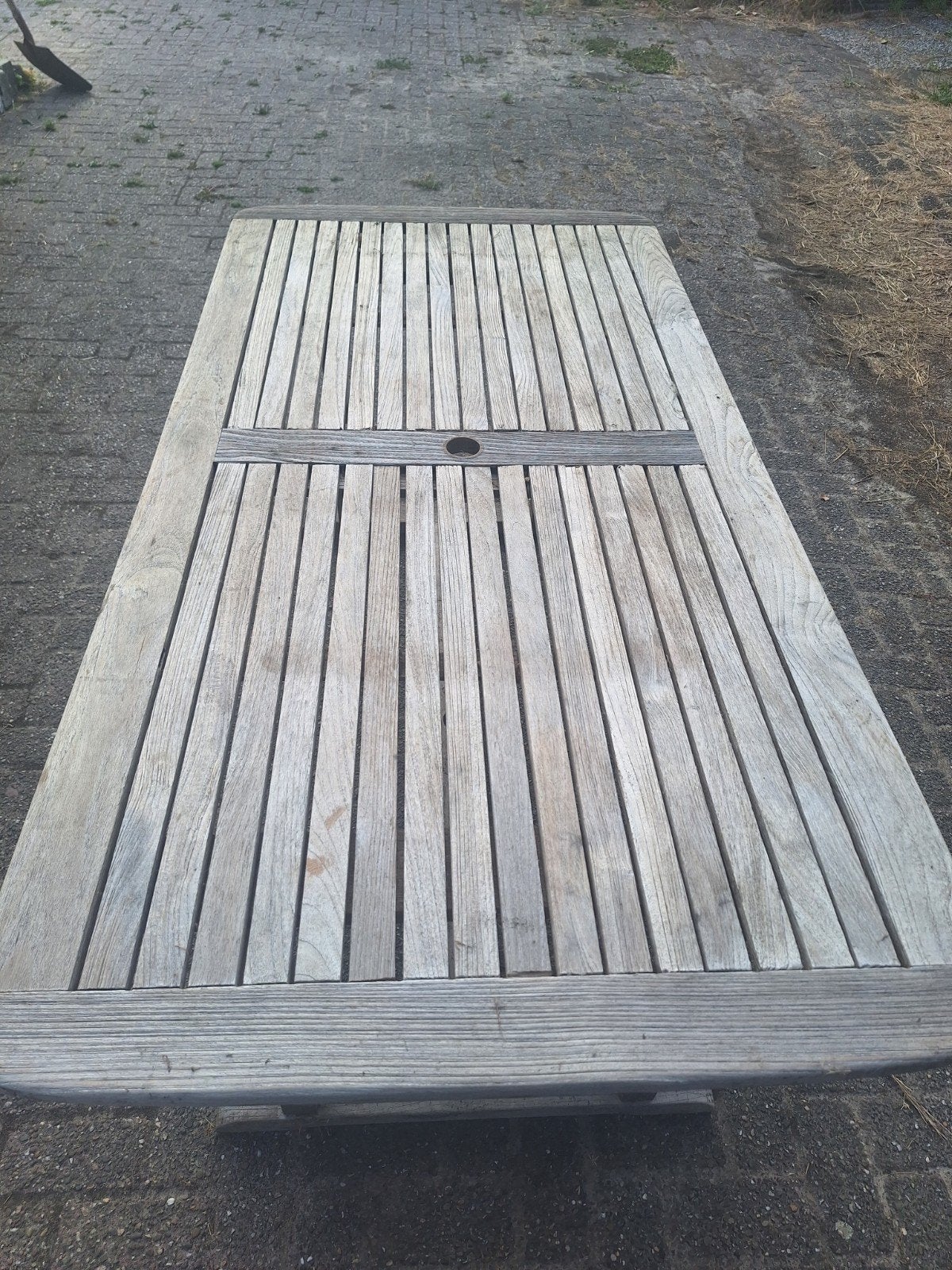 Teakhouten Tuintafel., Ophalen, Gebruikt, Rechthoekig, Hout