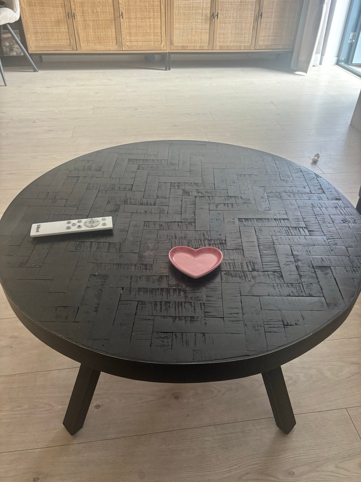 Salontafel van Haco - Rond, Zwart Hout, Huis en Inrichting, Tafels | Salontafels, Ophalen, Gebruikt, Rond, Overige houtsoorten