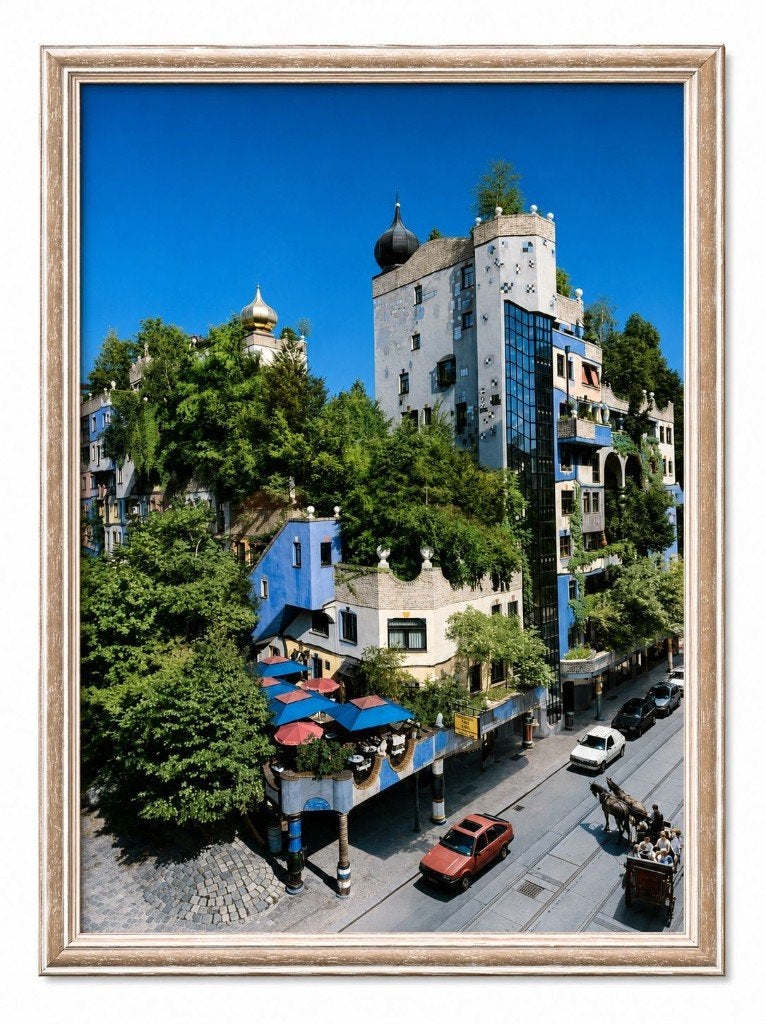 Ingelijste foto Hundertwasserhaus Wenen, Ophalen, Foto, Print/reproductie, Ingelijst