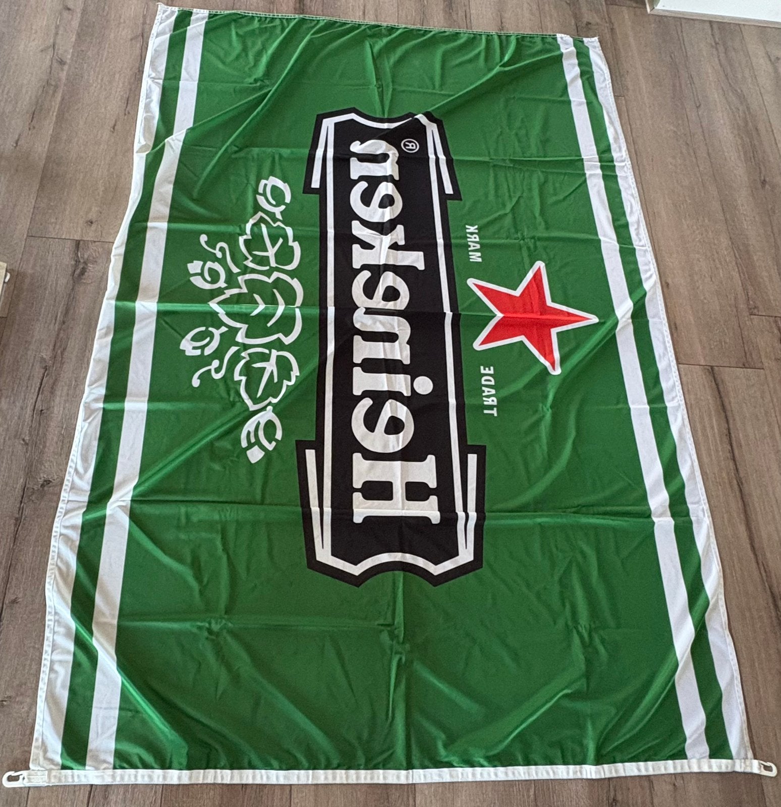 Grote Heineken vlag 215 x 145 cm – zeer nette staat, Ophalen, Zo goed als nieuw
