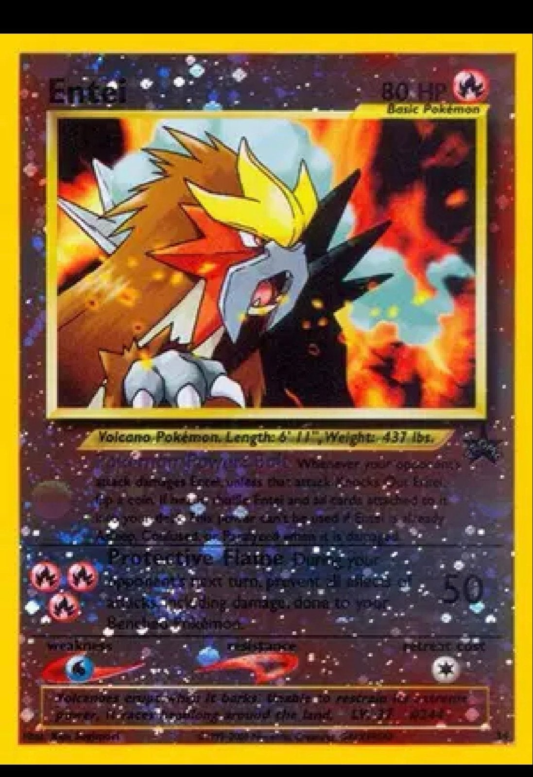 Pokémon Kaart Entei (80 HP) - Zeldzaam Verzamelobject, Ophalen of Verzenden, Gebruikt, Losse kaart