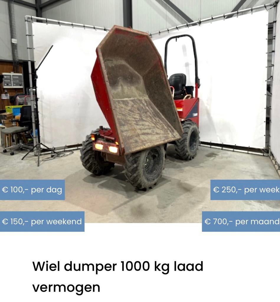 Minigravers-Dumper-Generators-Aanhangwagens TeHuur, Onderhoud of Restauratie