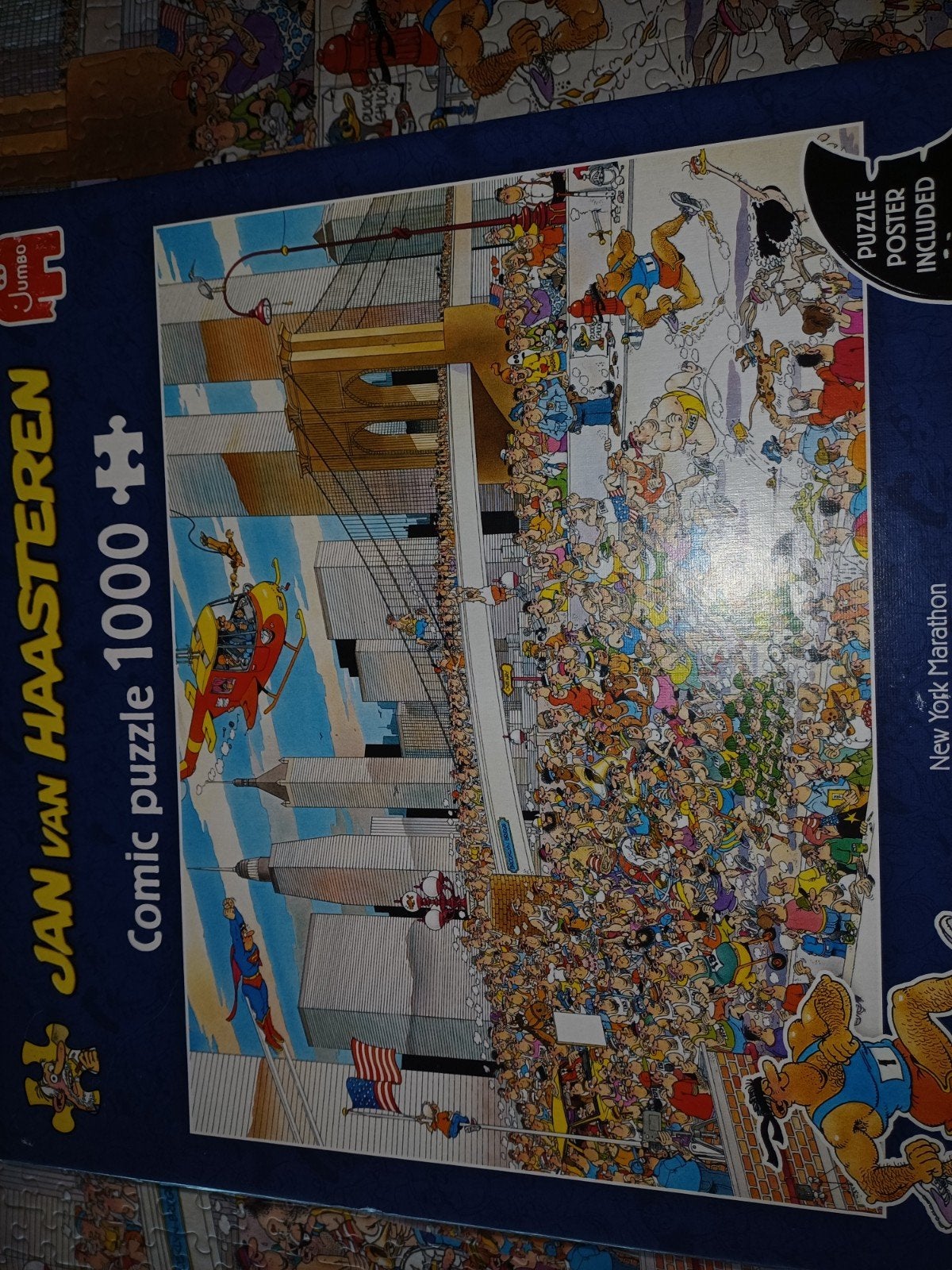 Jan van Haasteren Marathon 1000 stukjes legpuzzel met poster, Ophalen, 500 t/m 1500 stukjes, Zo goed als nieuw, Legpuzzel