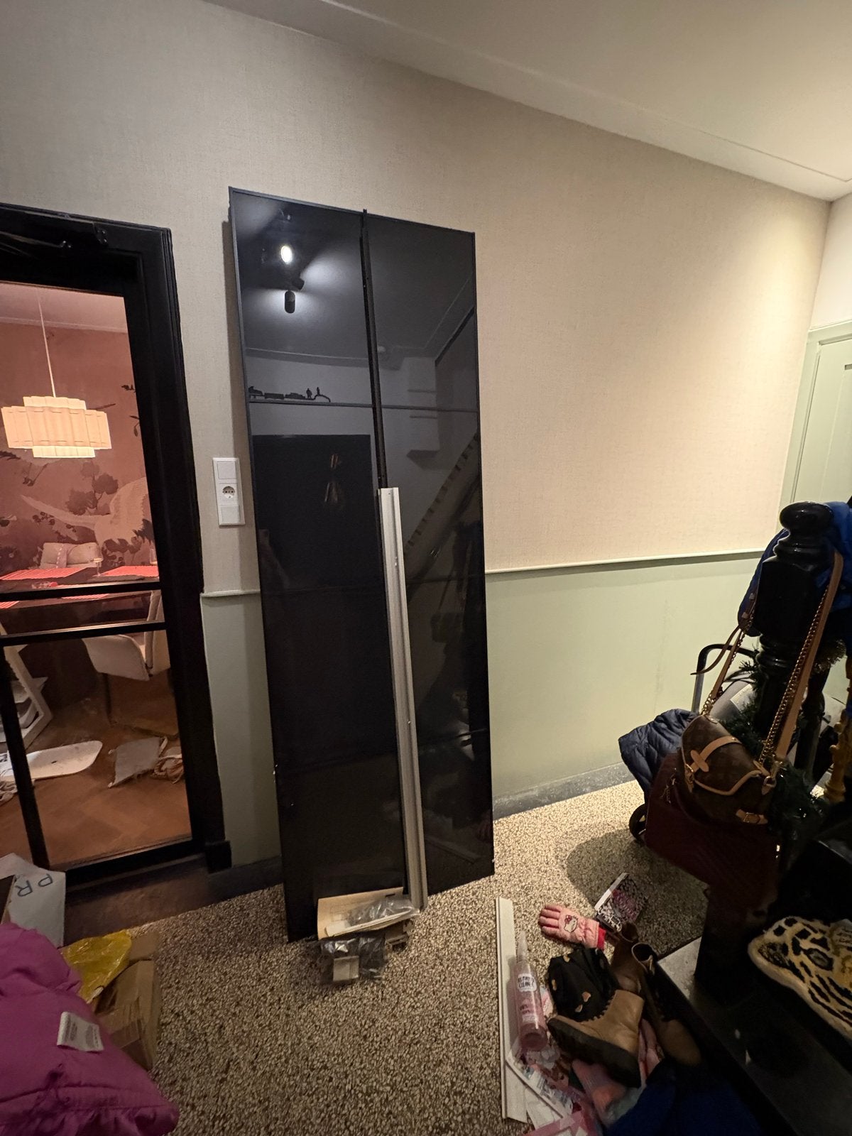 IKEA Pax Schuifdeuren - Zwart Glas, Ophalen, Gebruikt, 100 tot 150 cm, 200 cm of meer