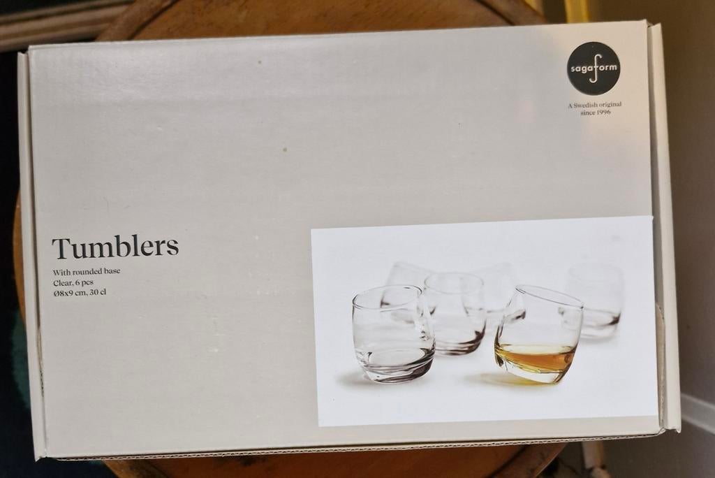 Sagaform Tumblers met ronde bodem - Set van 6, Huis en Inrichting, Keuken | Keukenbenodigdheden, Nieuw, Ophalen of Verzenden, Wit