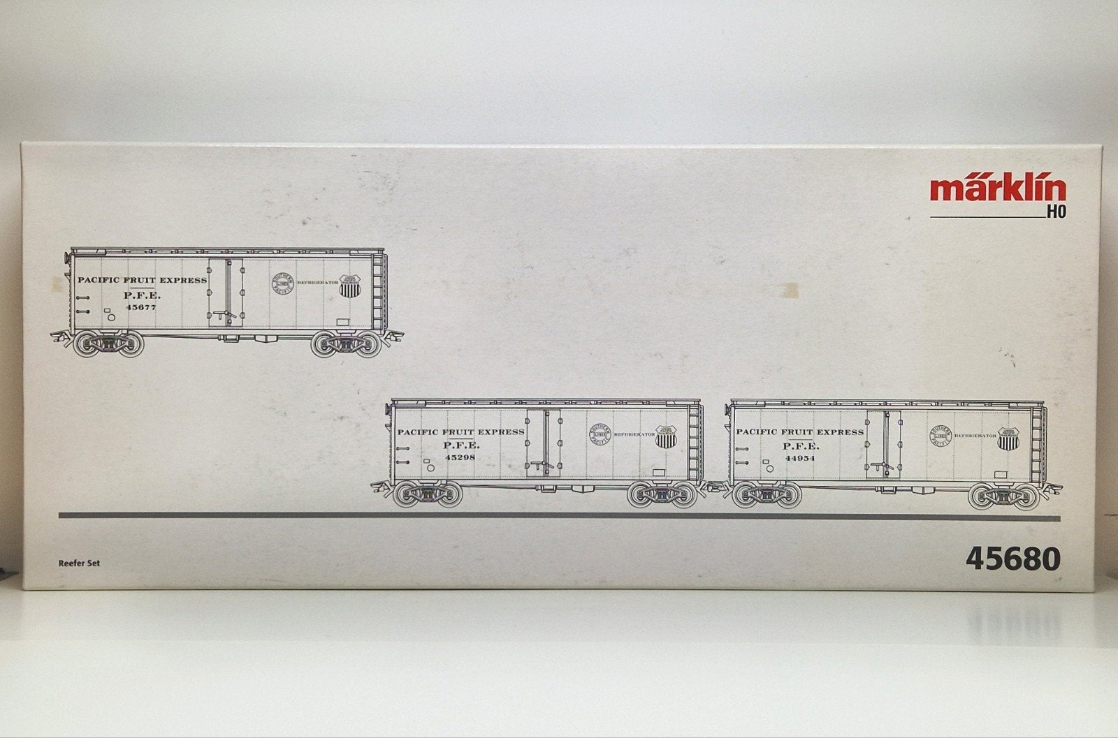Märklin H0 45680 3 delige set Pacific Fruit Express nieuw., Wisselstroom, Wagon, Ophalen of Verzenden, Zo goed als nieuw