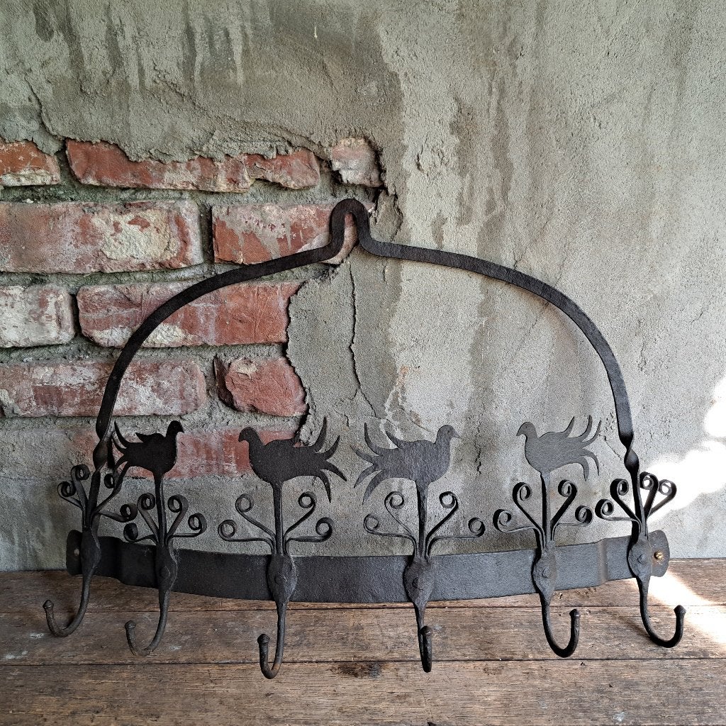 Brocante metalen halve wildhaak wildkroon muurhaak *Etage3*, Gebruikt, ., Ophalen of Verzenden, .