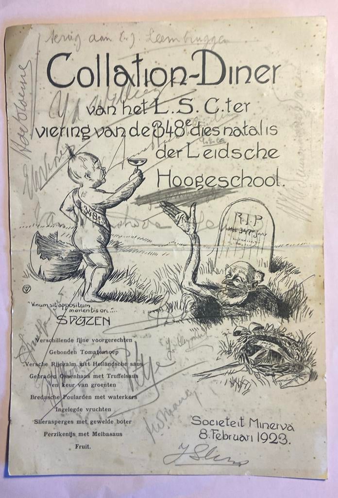 COLLATION- Diner 1923 Leidsch Studenten Corps, Verzamelen, Overige Verzamelen, Ophalen, Zo goed als nieuw