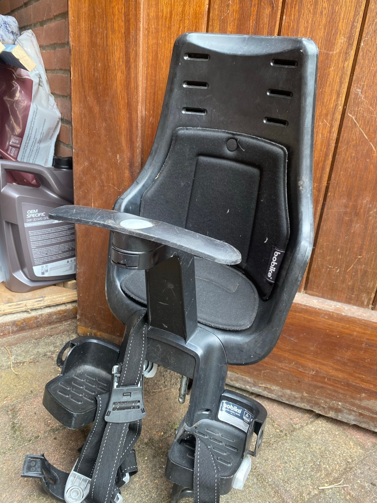 Bobike kinderzitje voorop - Gebruikt maar in goede staat, Fietsen en Brommers, Ophalen, Gebruikt, Voorzitje, Voetsteuntjes