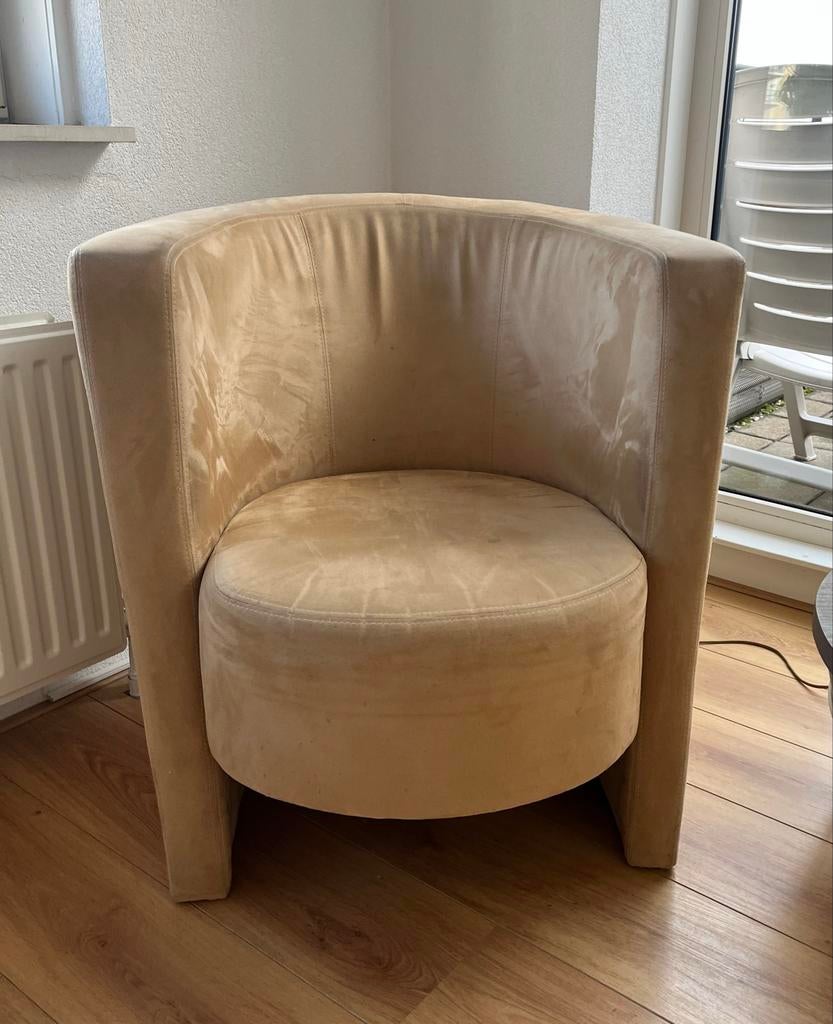 Heerlijk zittende fauteuill -camelbruin, Ophalen, Gebruikt, Twee, Bruin
