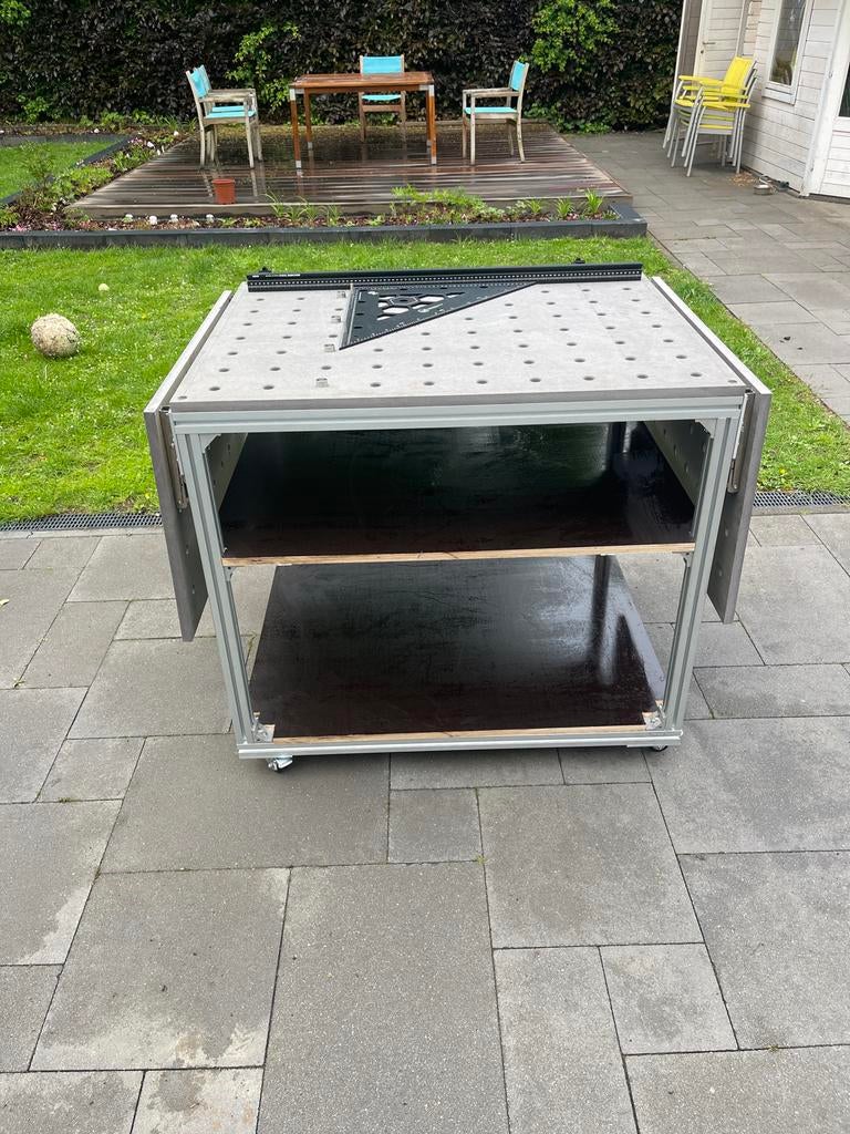 Benchdog Werkbank 100x80cm, uitklapbaar, op wielen, Ophalen, Gebruikt, 170 cm of meer, Inklapbaar