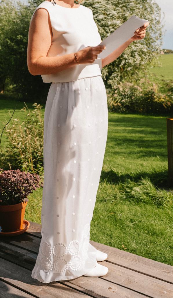 Trouwrok / Weddingskirt Polka Dots Vintage, Kleding | Dames, Trouwkleding en Trouwaccessoires, Gedragen, Trouwjurk, Wit, Ophalen of Verzenden
