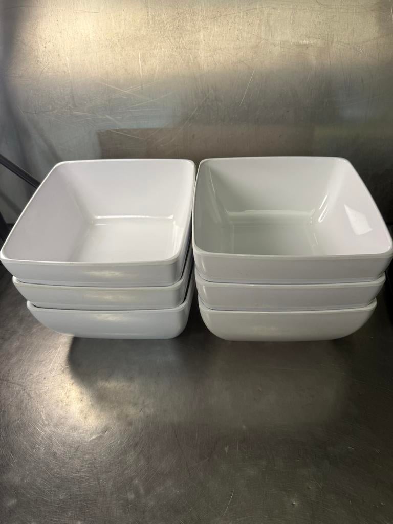 6 mooie grote melamine schalen 25/25/12 cm, Ophalen, Zo goed als nieuw