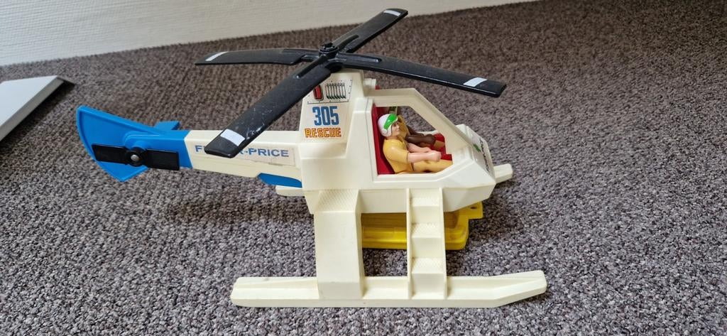 Vintage Fisher-Price Helikopter met Figuren, Ophalen of Verzenden, Gebruikt, Auto of Voertuig