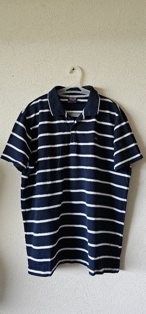 Paul & Shark Polo Blauw Wit Gestreep Maat XXL (17625), Kleding | Heren, Blauw, Overige maten, Ophalen of Verzenden, Gedragen