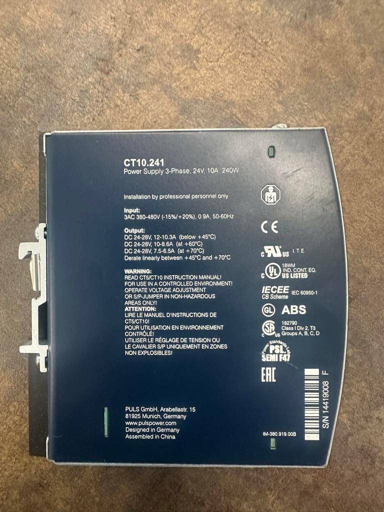 PULS Dimension CT10.241 Voeding 3-Fase 24V 10A 240W, Ophalen of Verzenden