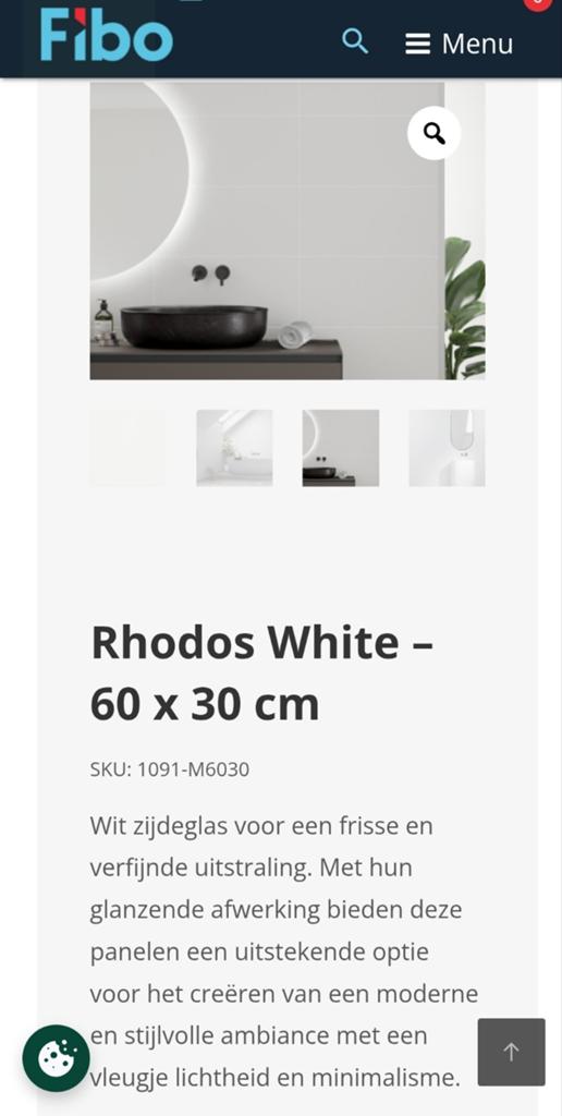 3x Fibo Rhodos White Klick Wandpaneel  Badkamer/Toilet, Doe-het-zelf en Verbouw, Tegels, Ophalen, Wandtegels, Nieuw, Minder dan 5 m²