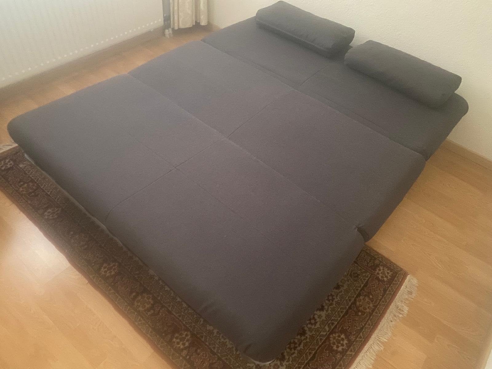 2-zits slaapbank antraciet 150x180cm - Wegens verhuizing, Ophalen, Gebruikt, Tweepersoons, Grijs