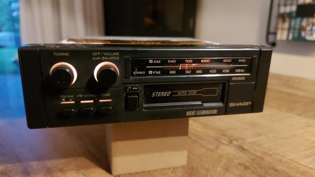 Vintage Sharp autoradio cassettespeler AN55 illumination, Ophalen of Verzenden, Gebruikt