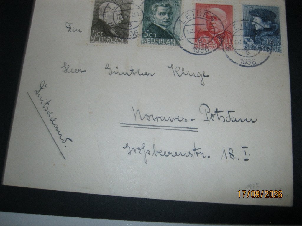 serie op oude brief naar zwitserland, Ophalen of Verzenden, Brief