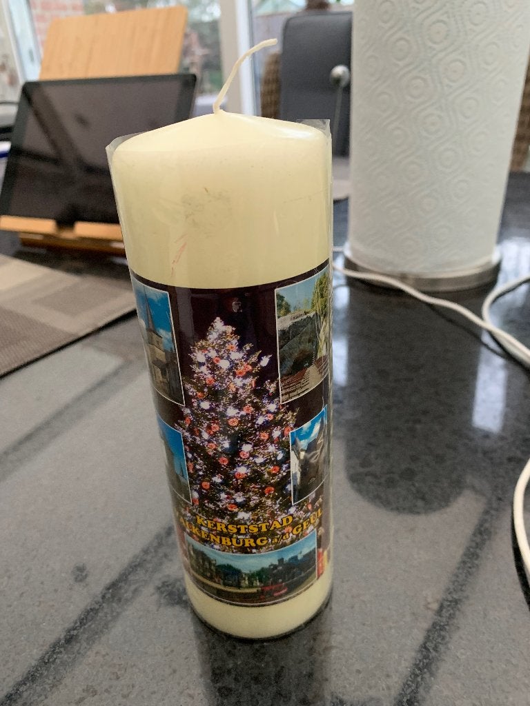 Kaars  kerst Valkenburg aan de Geul, Ophalen of Verzenden, Nieuw, Kaars, 17 cm