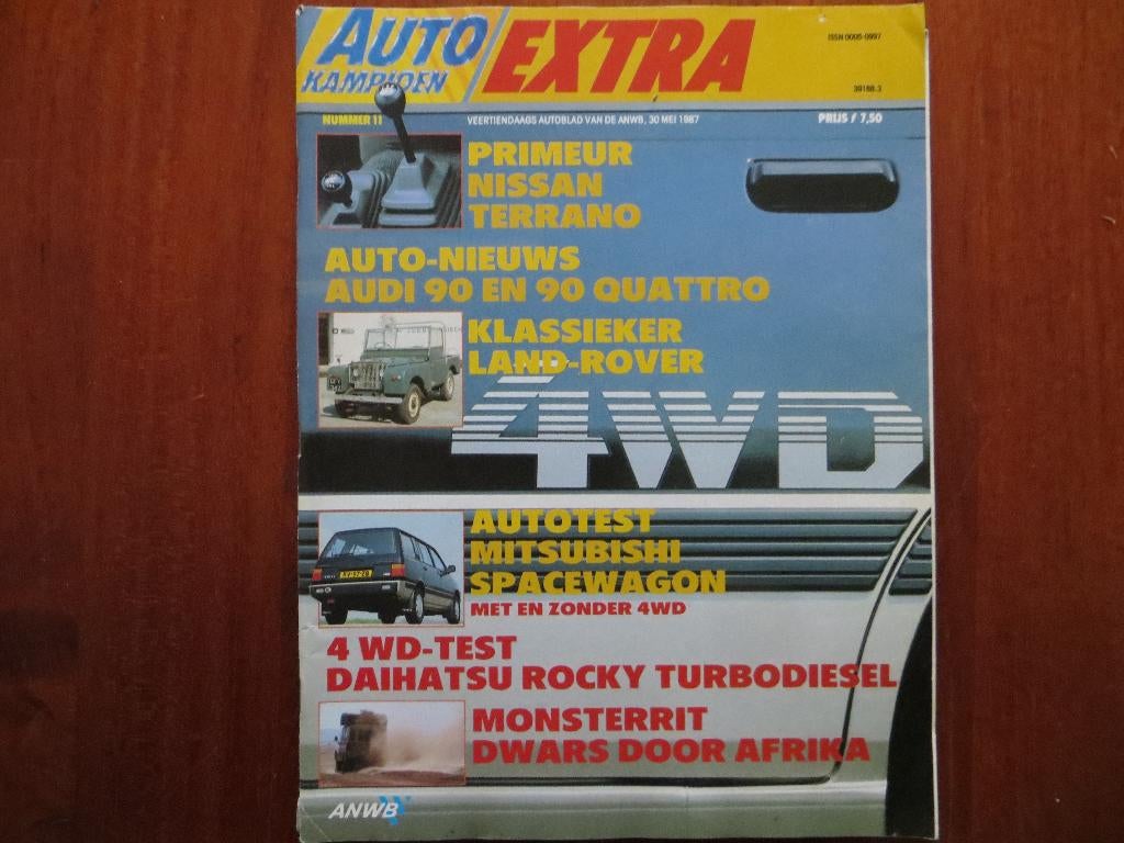 Autokampioen 11 1987 Nissan Terrano, Audi 90, 90 Quattro, Ophalen of Verzenden, Zo goed als nieuw, Audi