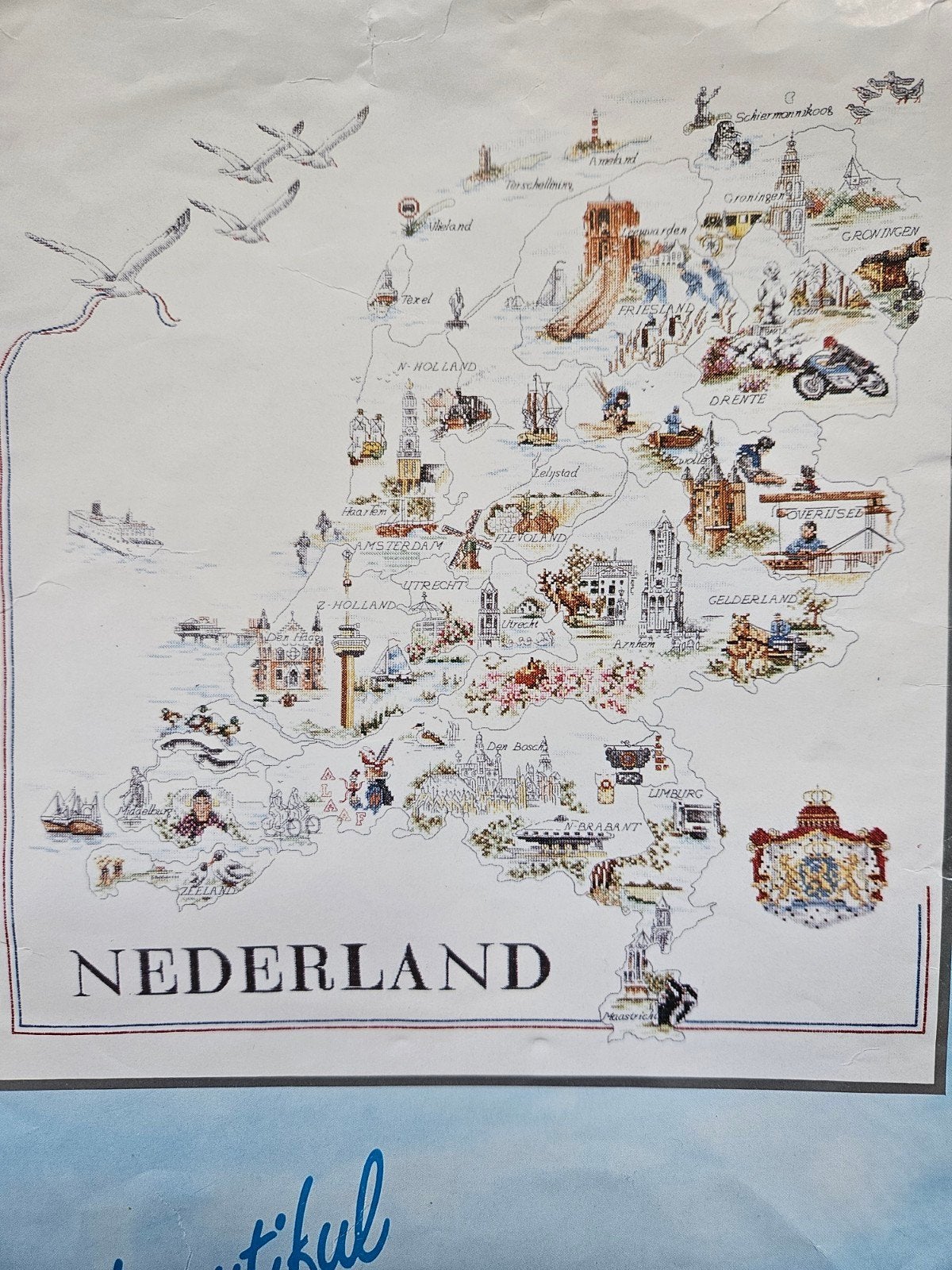 borduurpakket Lanarte kaart van Nederland, 33786, Ophalen, Nieuw, Handborduren, Borduurpakket