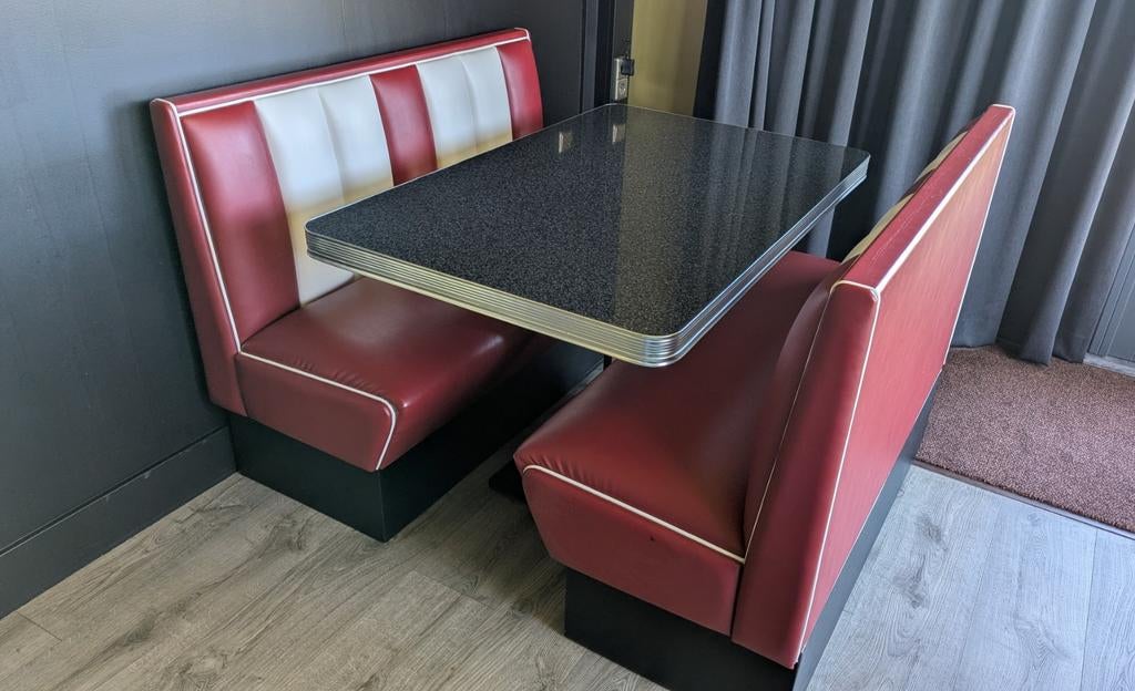 Complete set American Diner, Huis en Inrichting, Tafels | Eettafels, Ophalen, Gebruikt, Rechthoekig, 50 tot 100 cm