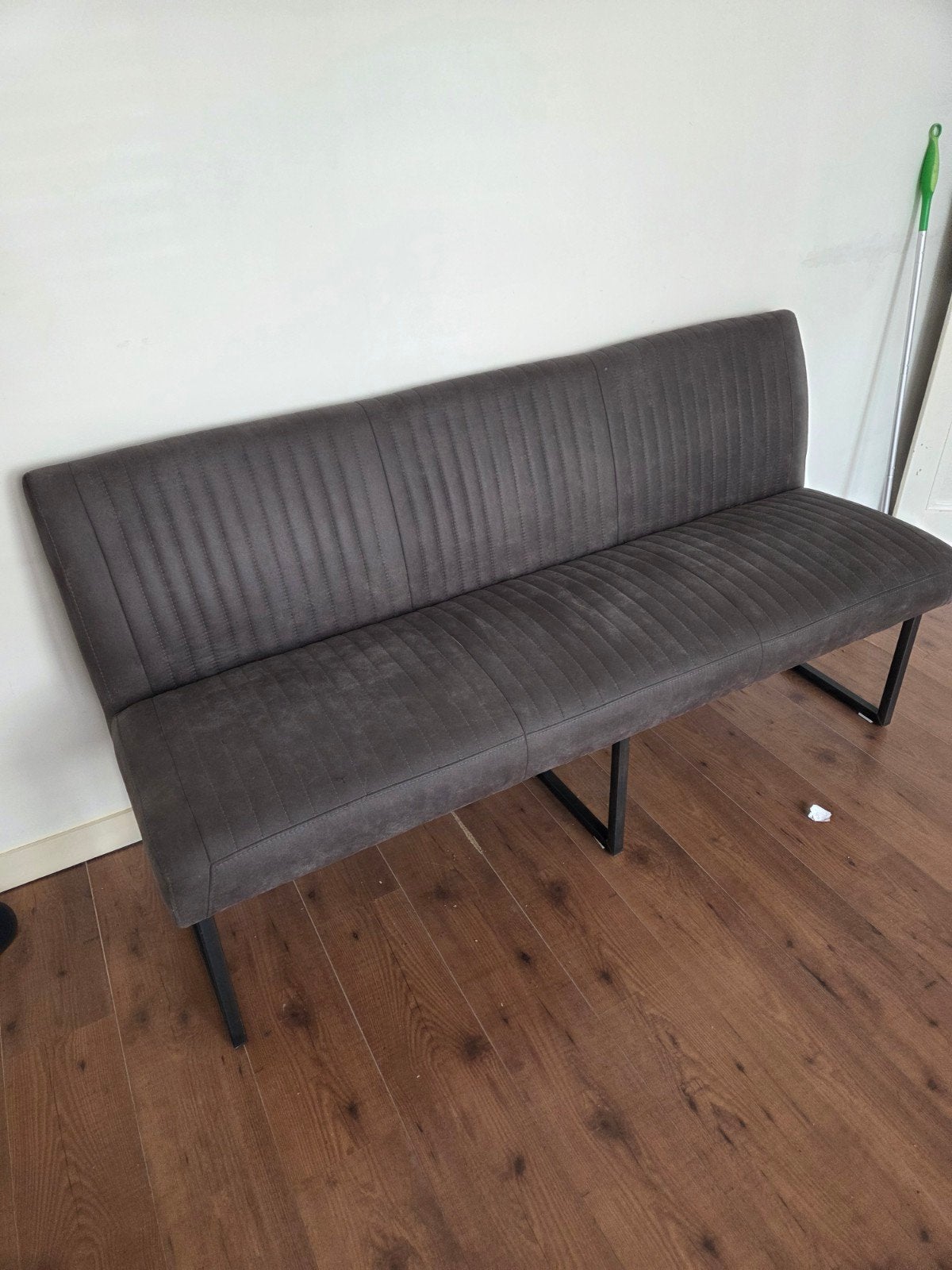 Driepersoonsbank + Drie stoelen voor Eettafel, Ophalen, Gebruikt, 150 tot 200 cm, 75 tot 100 cm