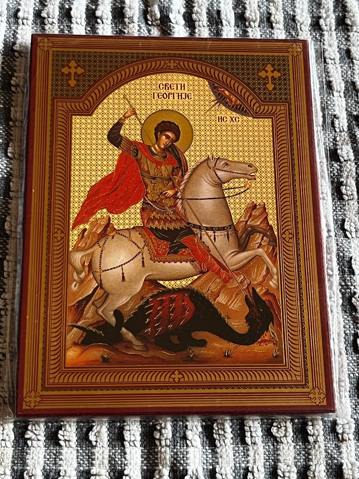 Christelijk orthodox byzantijnse icoon, Sint Joris, nieuw, Ophalen of Verzenden, Nieuw, Overige typen, Overige religies