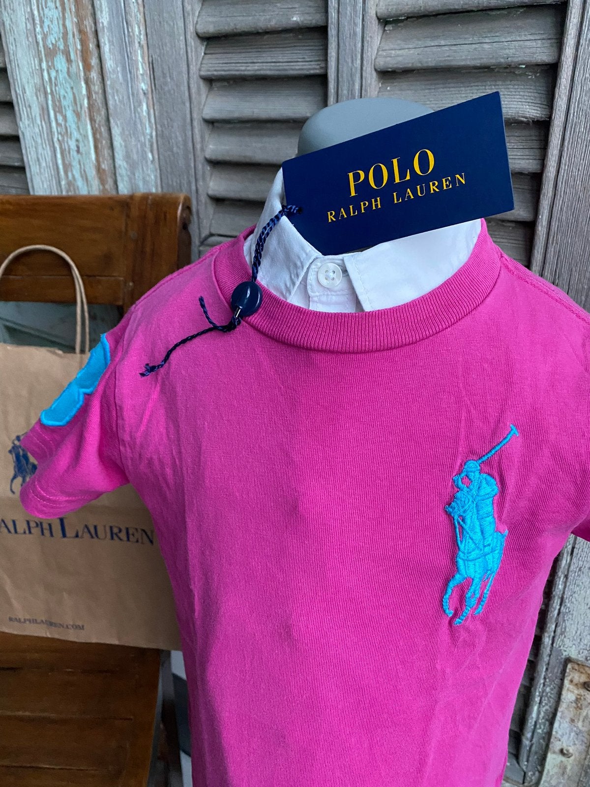 Prachtig Big Pony shirt van RALPH LAUREN size 7 / maat 122, Ophalen of Verzenden, Zo goed als nieuw, Shirt of Longsleeve, Polo Ralph Lauren