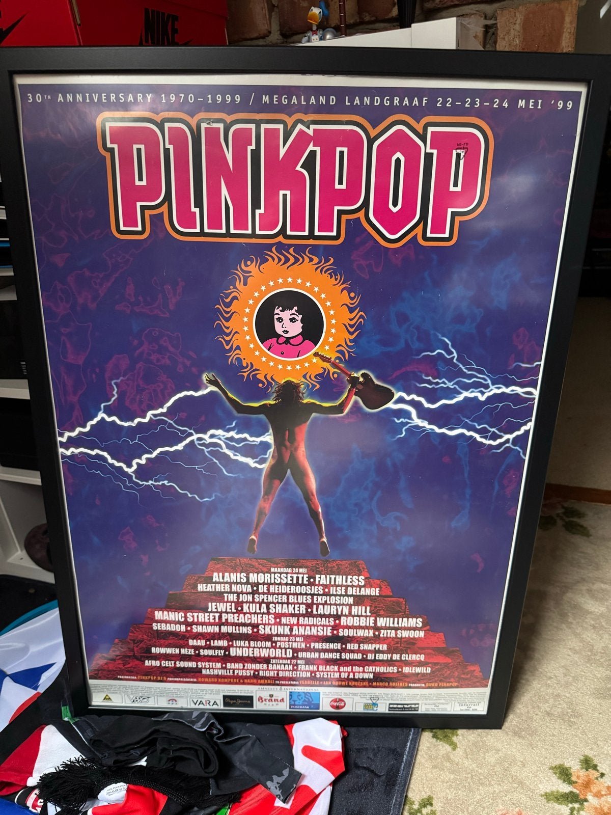 Pinkpop poster 1999 - Origineel festival affiche, Met lijst, Ophalen of Verzenden, A1 t/m A3, Muziek