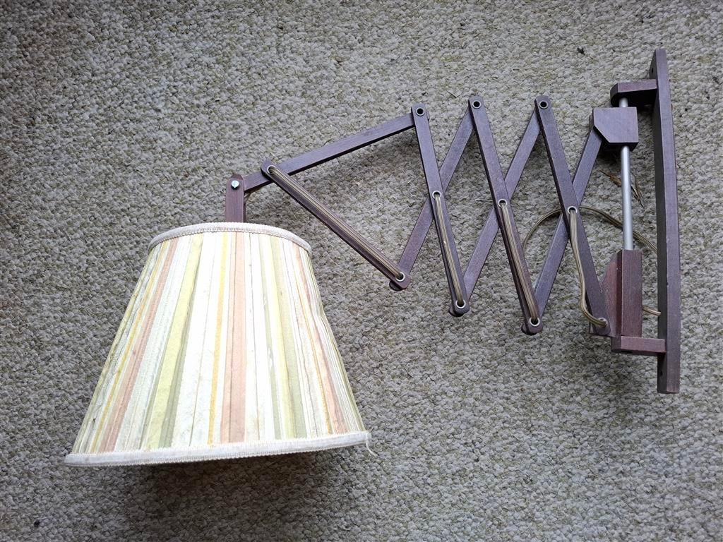 Wandlamp '60s ( schaarlamp ) Retro/Vintage/Design, Ophalen of Verzenden, Gebruikt, Hout, Vbntage
