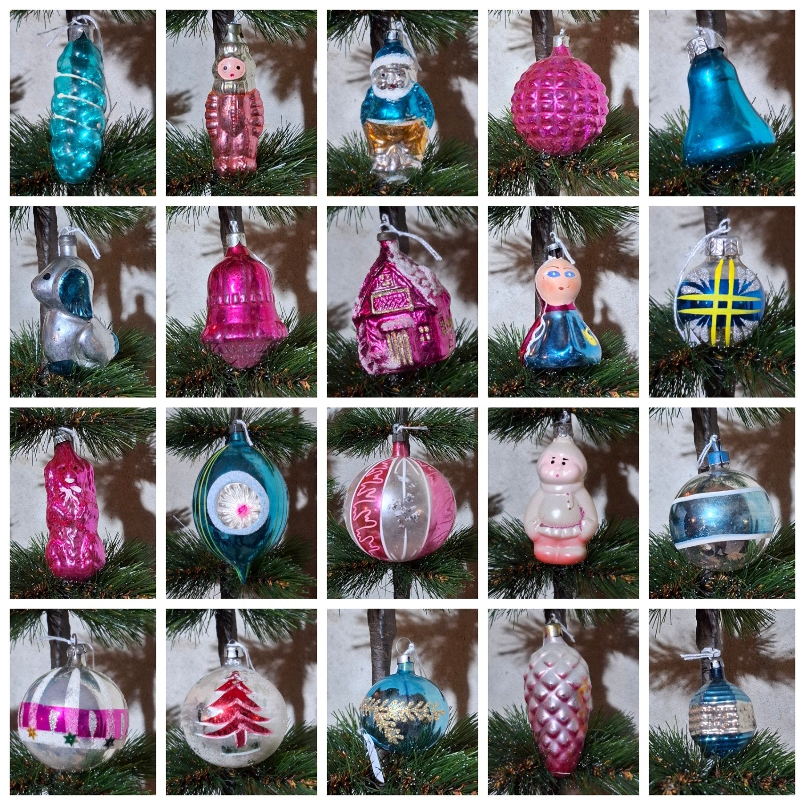 oude antiek vintage kerstballen webshop huisje boertje popje, Ophalen of Verzenden, N, T, V