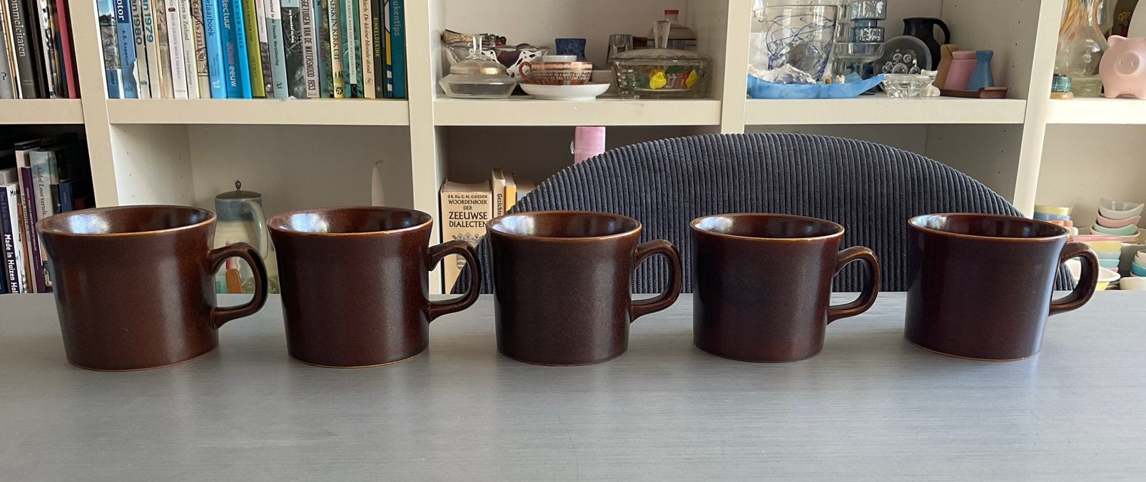 5x bruine Wedgwood Sterling bekers ; samen €25,00, Ophalen of Verzenden, Zo goed als nieuw, Wedgwood, Kop(pen) en/of Schotel(s)