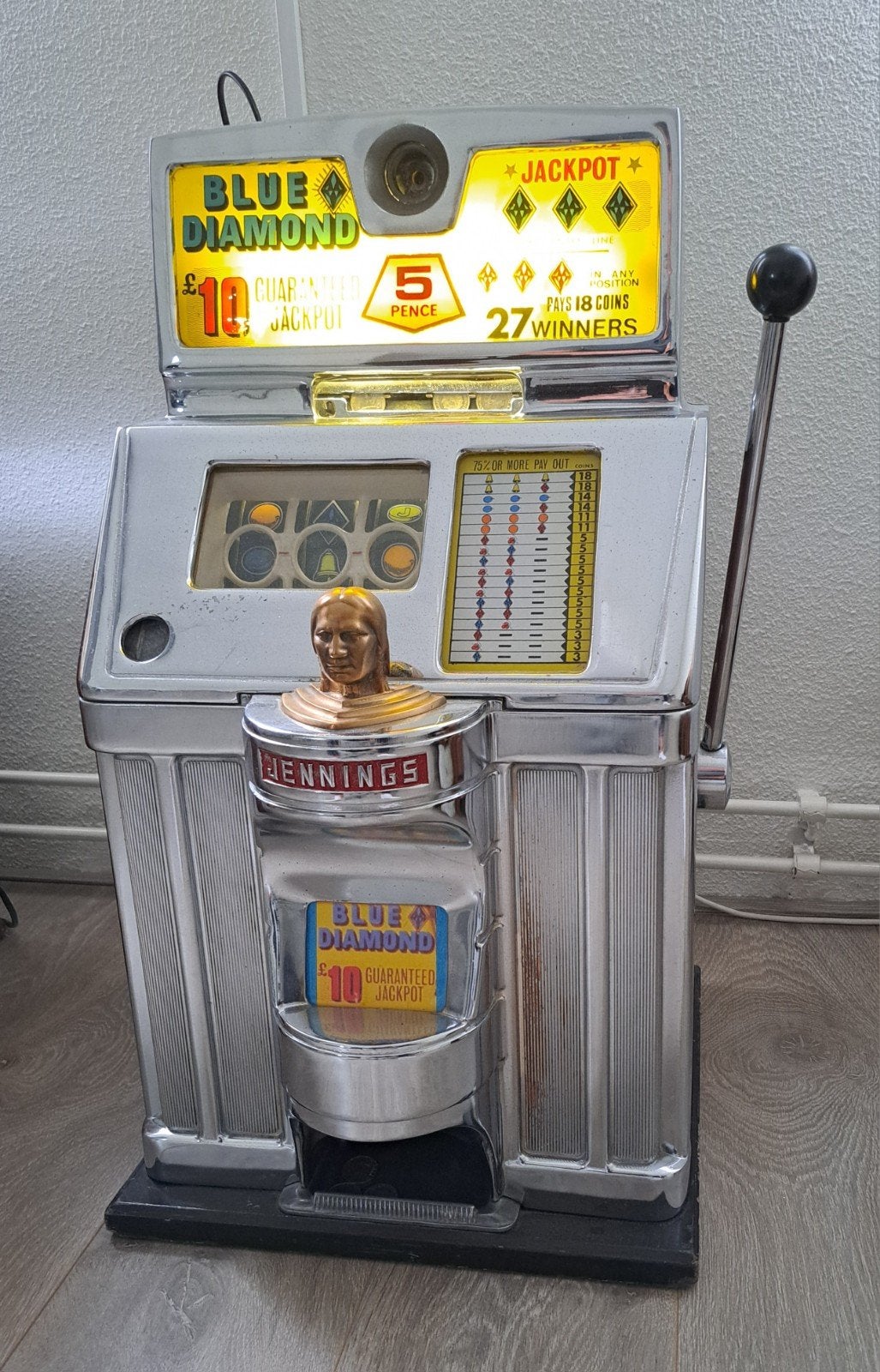 jennings Bleu Diamond slotmachine, Verzamelen, Ophalen, Gebruikt