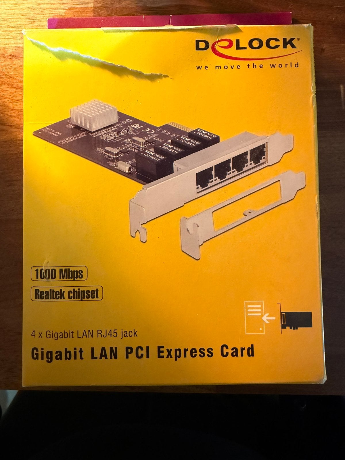 DeLOCK Gigabit LAN PCI Express Card - 4x RJ45, Computers en Software, Netwerkkaarten, Ophalen of Verzenden, Nieuw, Intern, DeLOCK