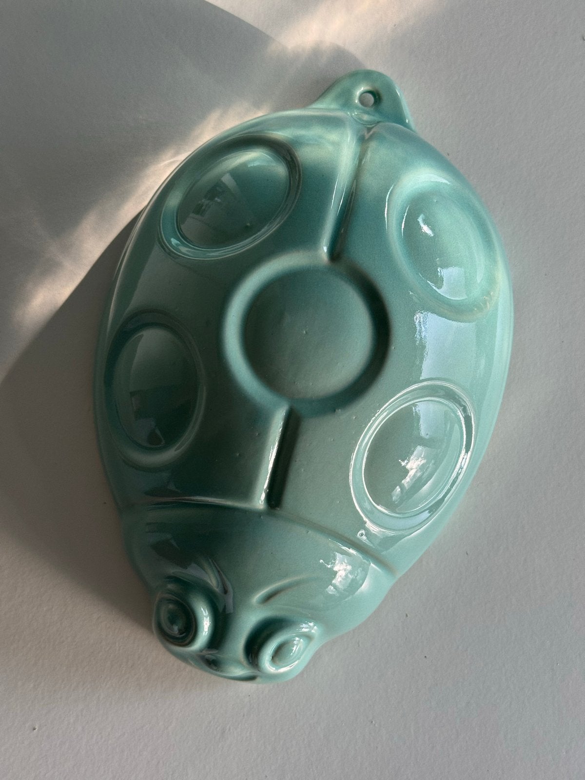 Vintage Puddingvorm Kever West Germany - Turquoise Keramiek, Ophalen of Verzenden