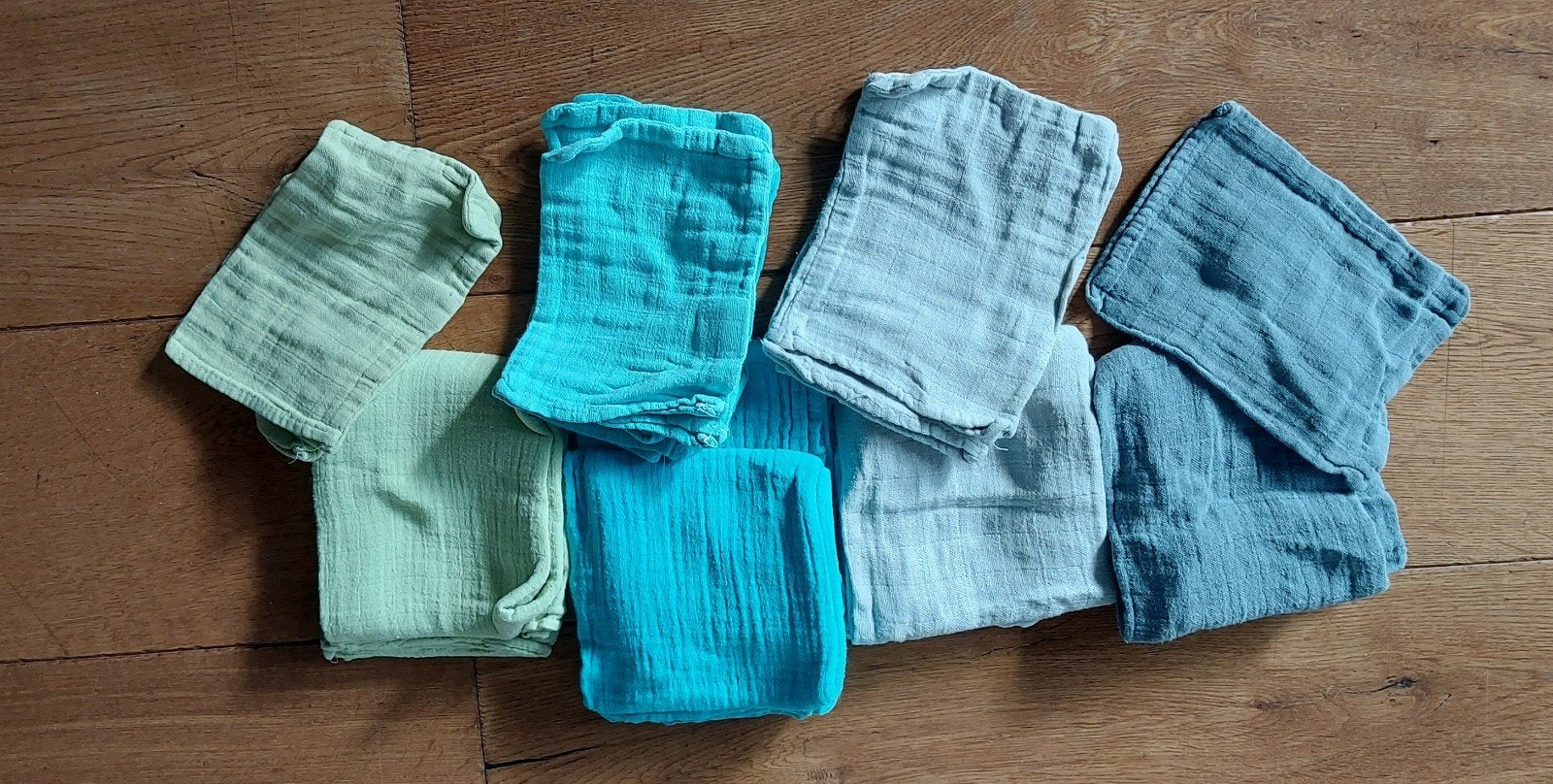Hydrofiele luiers en washandjes in grijs, groen, turquoise, Kinderen en Baby's, Ophalen of Verzenden, Gebruikt