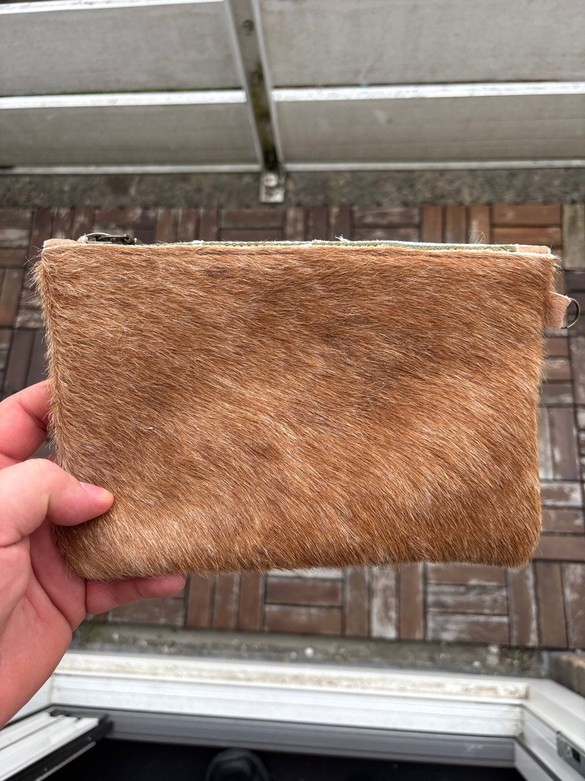 Leuk harig tasje / handtasje van OSCI, Sieraden, Tassen en Uiterlijk, Tassen | Damestassen, Ophalen of Verzenden, Gebruikt, Bruin