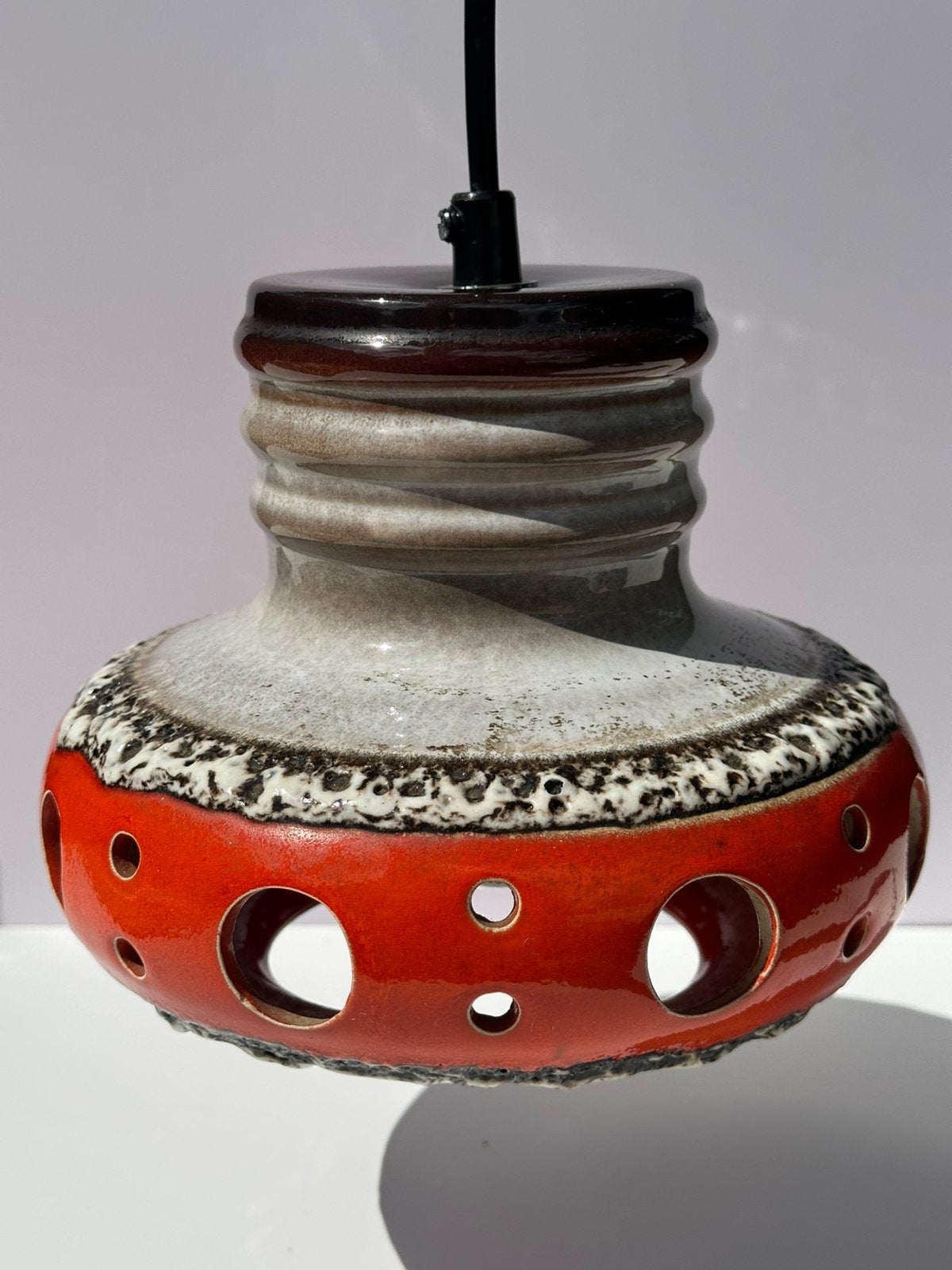 Vintage keramiek Hanglamp fat lava West germany, Ophalen of Verzenden, Zo goed als nieuw, Keramiek