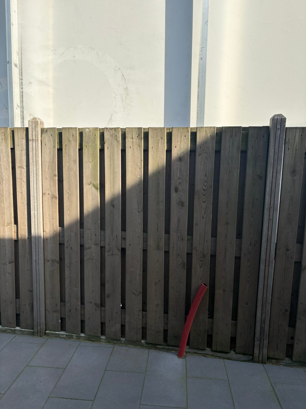 Houten schutting met palen, Ophalen, Minder dan 3 meter, Hout, 1 tot 2 meter