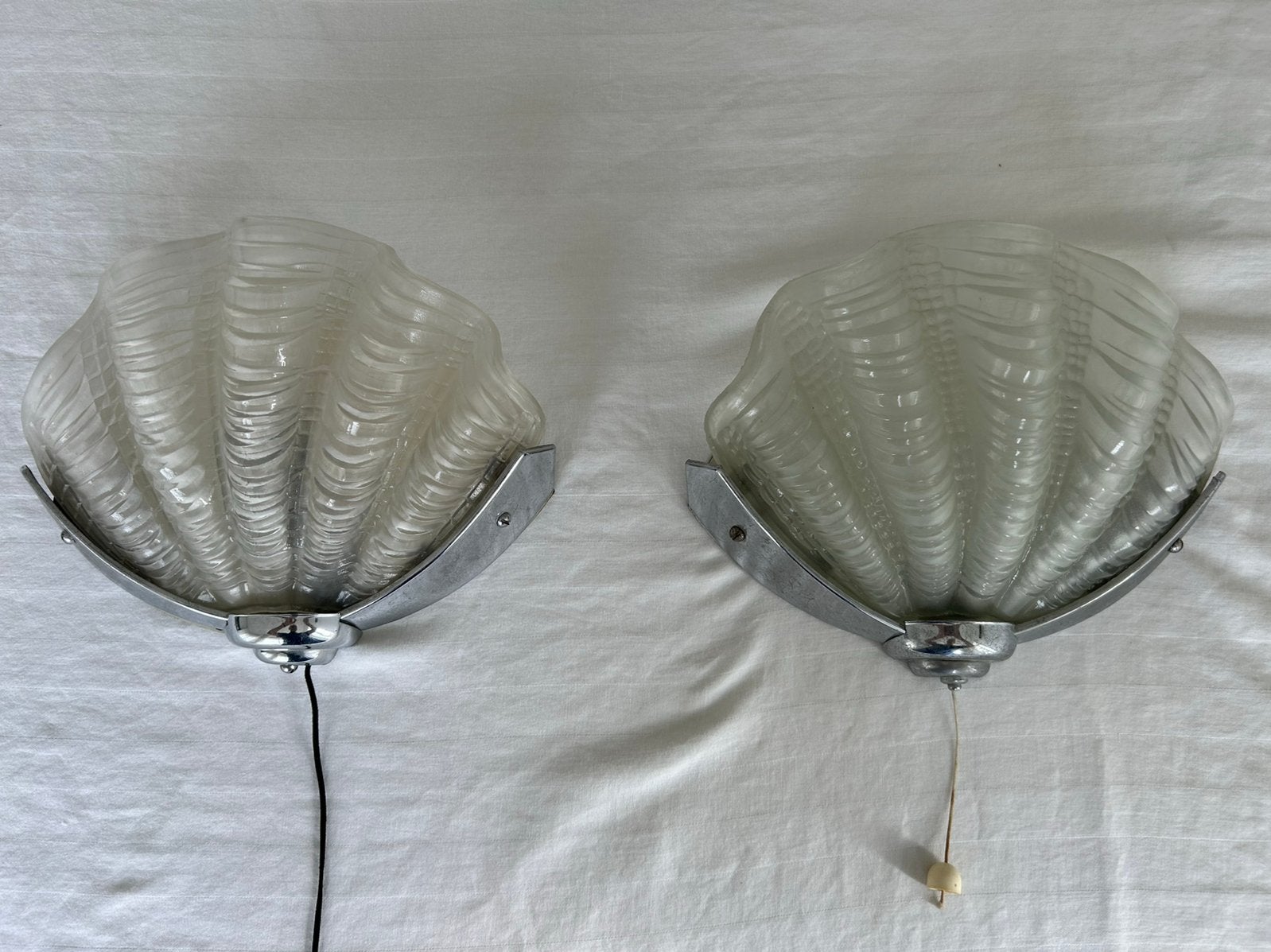 Art deco schelp wandlamp, Ophalen of Verzenden