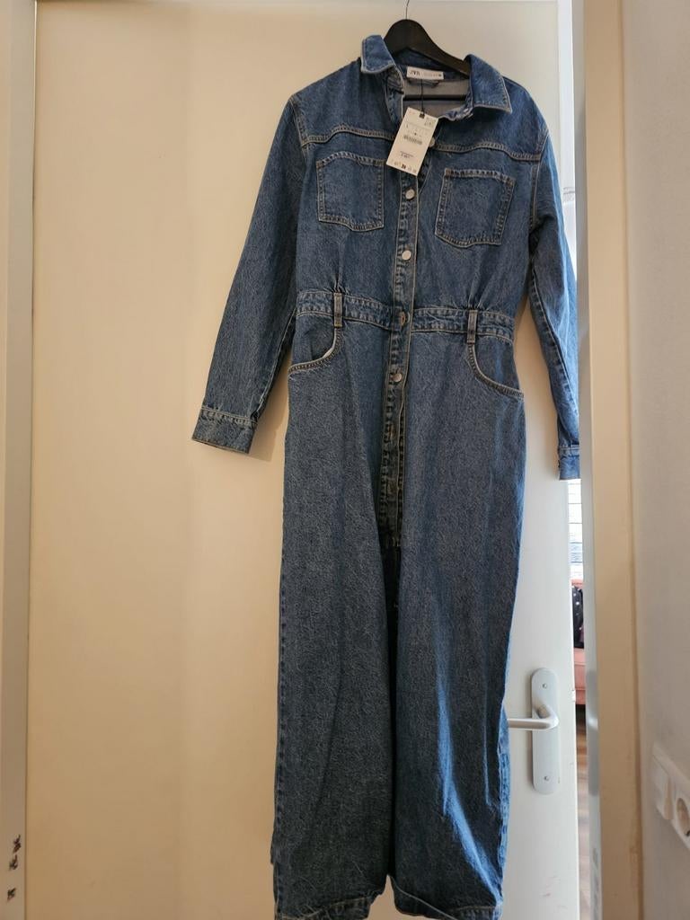 Zara Denim Jumpsuit Maat L - Nieuw met kaartje, Kleding | Dames, Jumpsuits, Blauw, Zara, Maat 42/44 (L), Nieuw