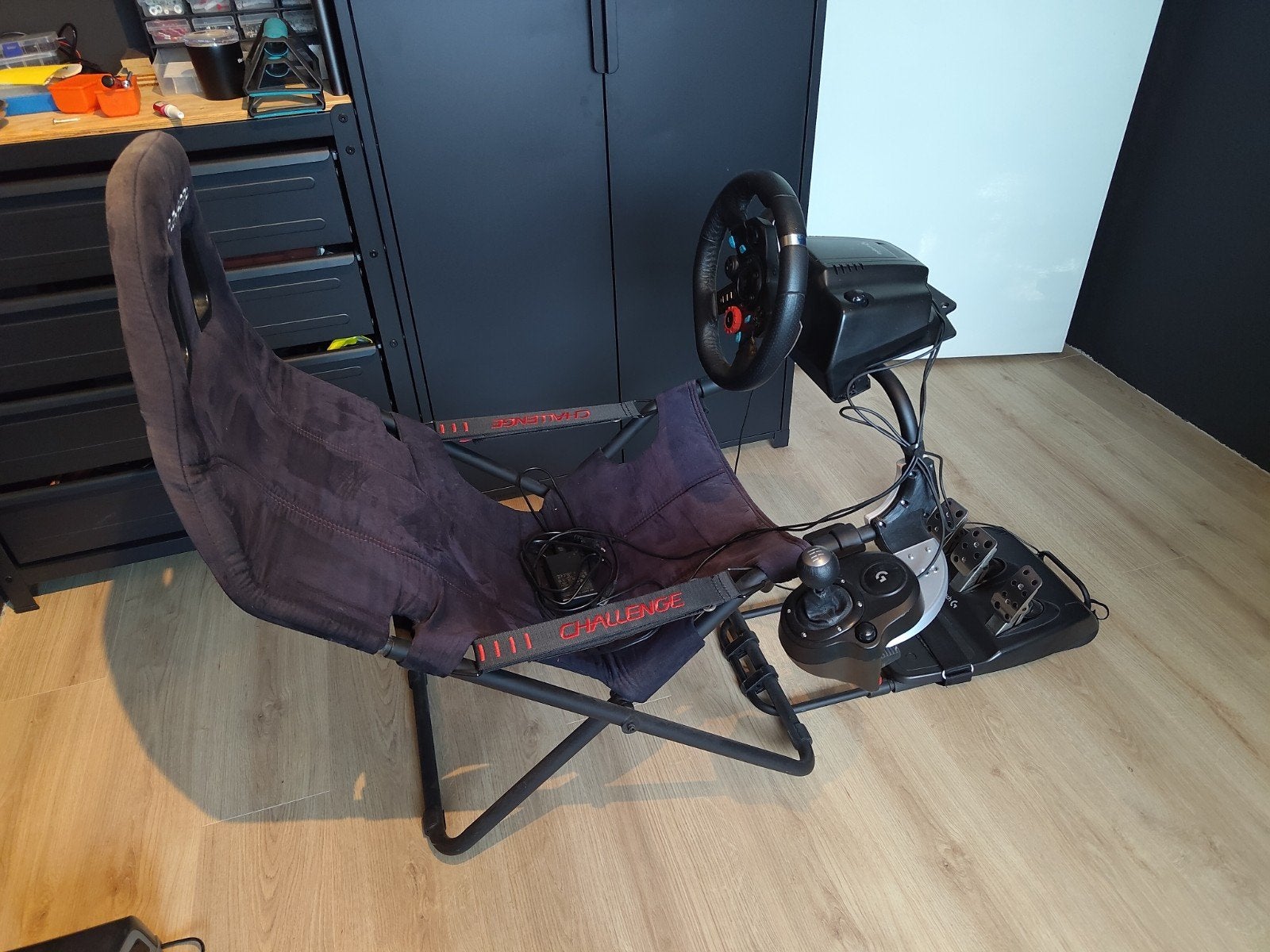 Logitech g29 racestuur pedalen shifter playseat challenge, Ophalen, Racestoel, Gebruikt, Logitech