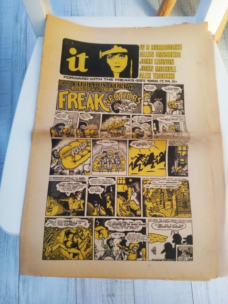 The international times nr.74*1970* freak brothers cover, Ophalen of Verzenden, Gelezen, Muziek, Film of Tv