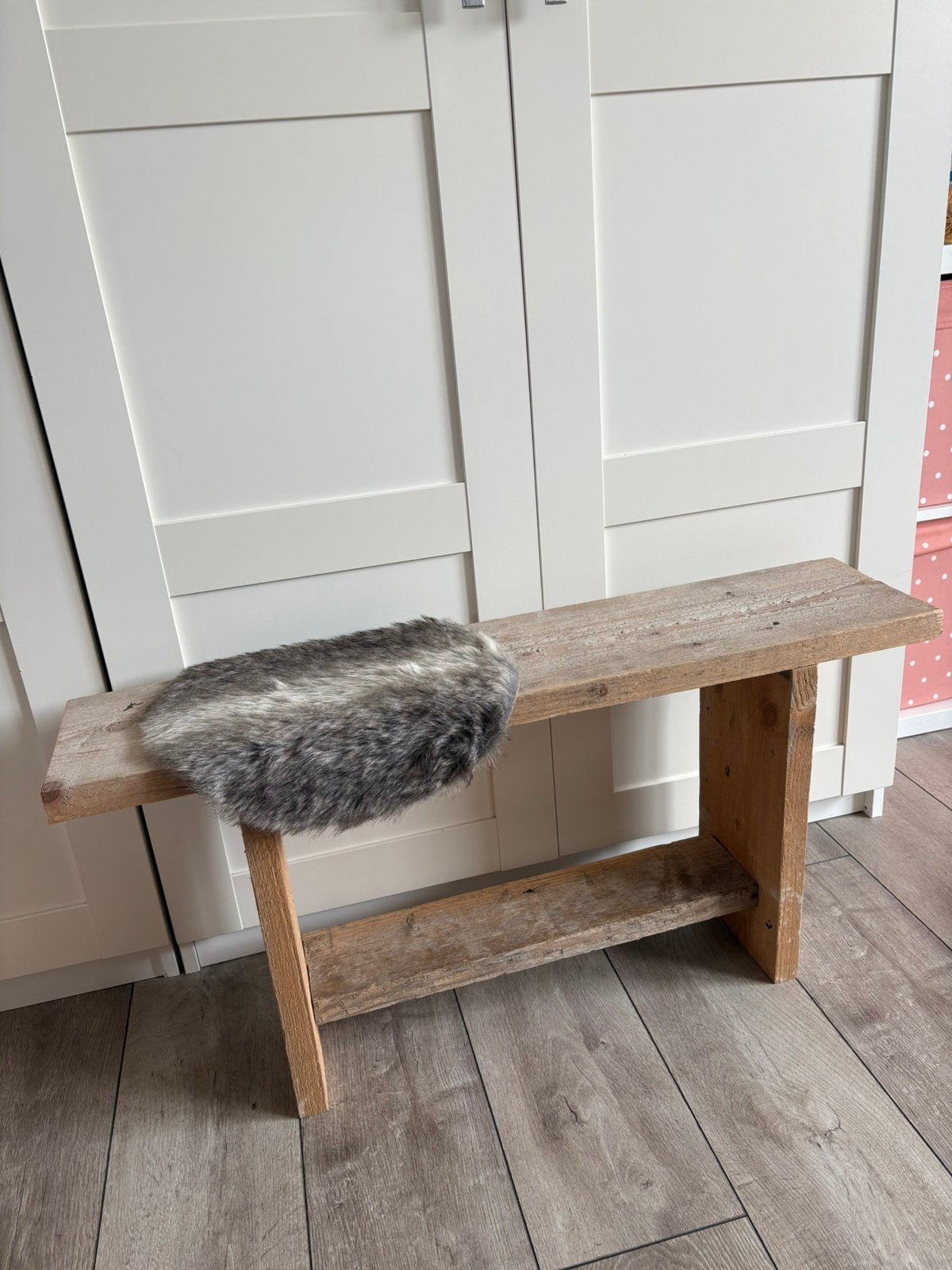 Leuk steigerhouten bankje, Ophalen, Zo goed als nieuw, Hout