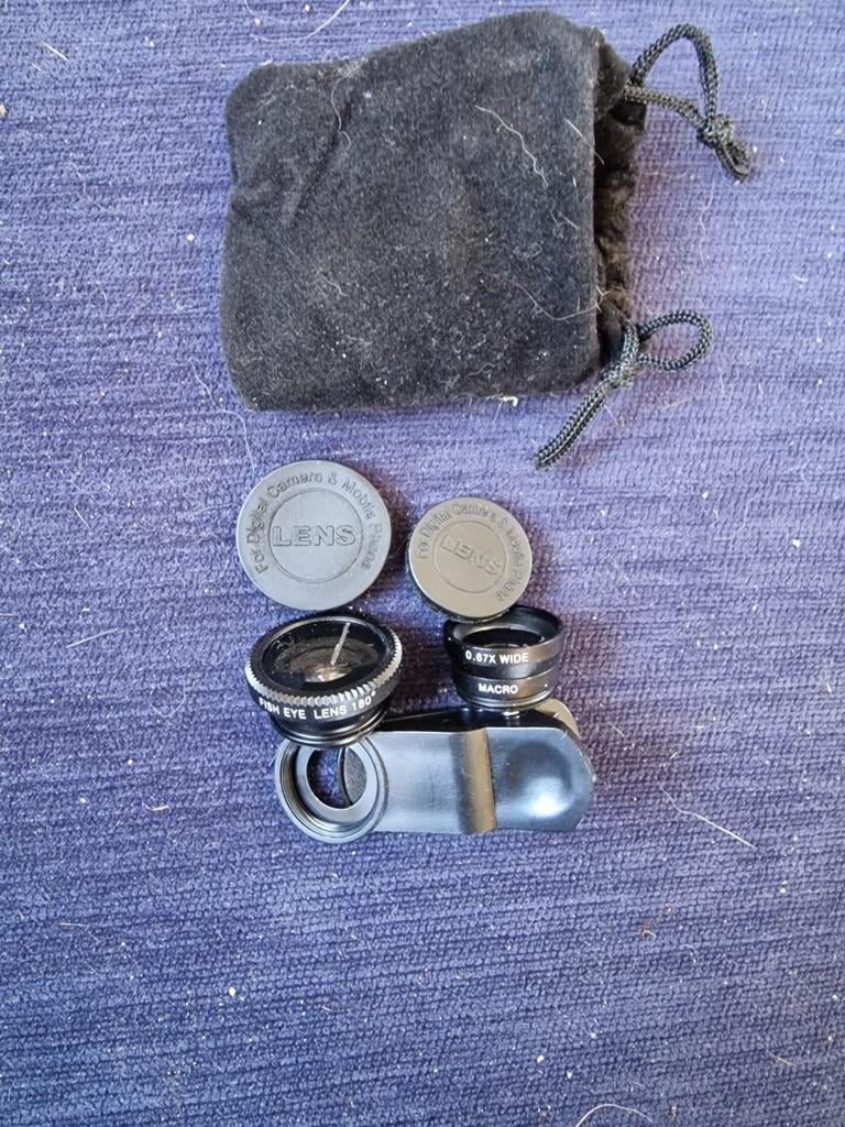 Mobiele telefoon lens kit: fish eye en macro, Ophalen of Verzenden, Zo goed als nieuw, Overige typen, Overige merken